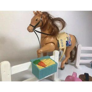 HORSE FISHER PRICE 8" Brown Mane Tail & Accessories Toy Sound Effects Lot 8